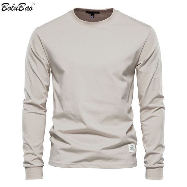 Magliette da esterno BOLUBAO Magliette da uomo a maniche lunghe Primavera 100% cotone Abbigliamento da lavoro Magliette Tinta unita Pullover Magliette Uomo 220923