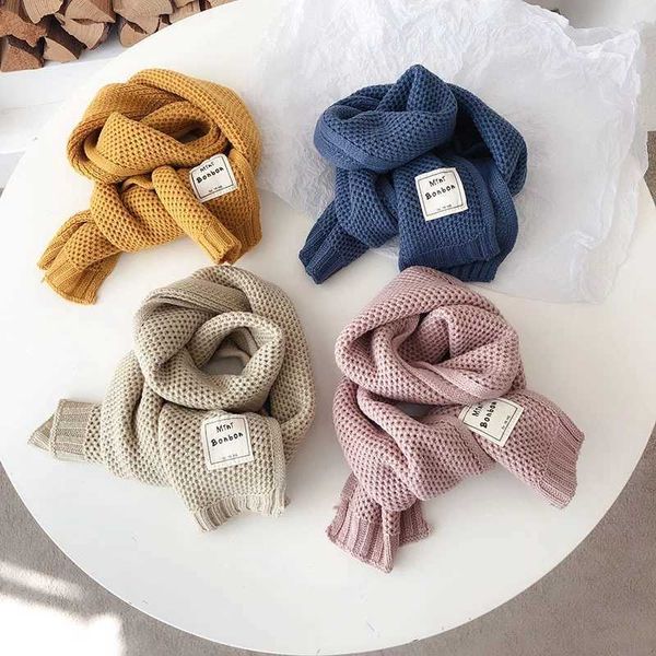 Schals Kinder Schal Herbst Winter Koreanische Mode Kinder Stricken Baby Lätzchen Wolle Vielseitige Weibliche Warme Mädchen Junge Y2209