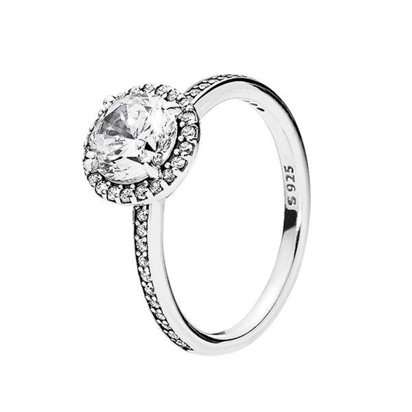 Classic CZ Diamond Wedding RING 925 Sterling Silver Women Gift Jewelry con scatola originale per Pandora Girlfriend Gift designer Rings Set