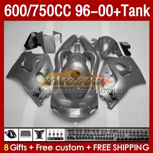 Taving Tank для Suzuki Srad GSXR600 GSXR 600 750 CC 1996 1997 1998 1999 2000 Серый глянцевый корпус 156NO.76 GSXR750 600CC GSX-R750 750CC 96-00 GSXR-600 96 97 98 99 00 Обтекание.