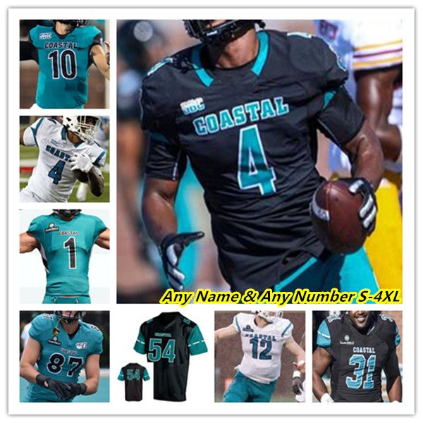 Ncaa College Coastal Carolina Chanticleers Camisas de futebol Grayson McCall Jarrett Convidado CJ Beasley Reese Branco Sam Pinckney Jared Brown Charles Arnold Jr. Killen