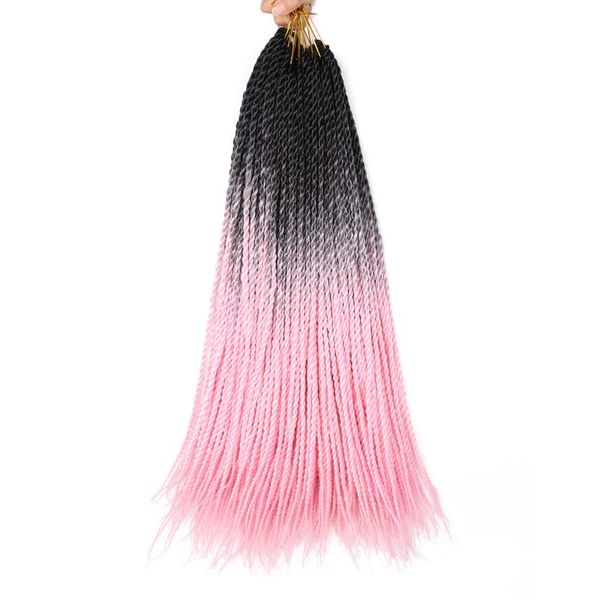 24 polegadas Senegalês Twist Crochet Hair Trança Senegalesa Crochet Hair 30 Fios/Pacote para mulheres negras LS23B
