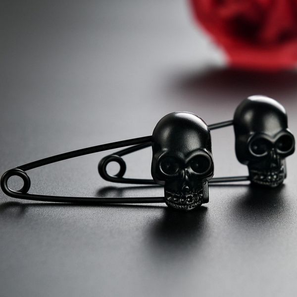 Schwarze Totenkopf Brosche Anstecknadel Skelett Broschen Anzug Anstecknadel Halloween Schmuck Geschenk