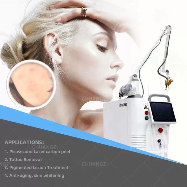 Itens de beleza a laser fracionários de CO2 com scanner Remoção de acne de acne de scanner Remoção de cicatriz Screacing Equipamento de clareamento