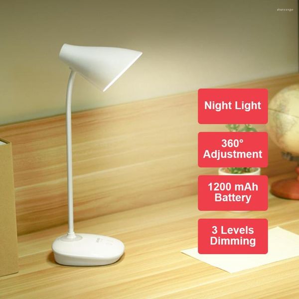 Tischlampen LED STILL DECK Lampe Moderner Touch Switch 5V wiederaufladbare Schülerstudie für Schlafzimmer Arbeitsbüro