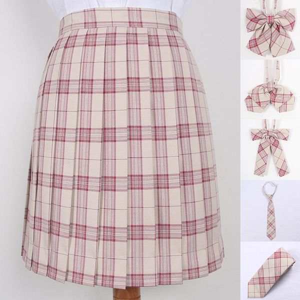 Set di abbigliamento Donna Gonna a pieghe Estate Vita alta Plaid a pieghe Cosplay Anime Vestito da marinaio Gonne corte Femminile Mini Jk Uniformi scolastiche