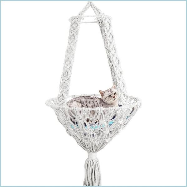 Taquestres de tapeçarias gato hammock animal de estimação pendurada na cadeira de cama de balanço da lareira, decoração de parede da casa da casa de giro