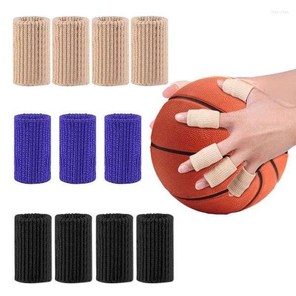 Knieschützer 10 Stück dehnbare Sport-Fingerärmel Arthritis-Kompressionsstützschutz Basketball-Volleyball-Schutzgurte