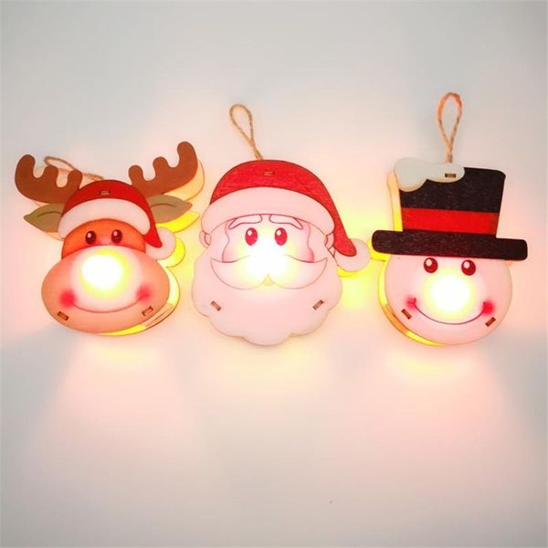 Árvore de Natal pendurada Luz Light Santa Snowman Design Deer