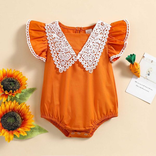 Rompers Neworn Baby Girl Fly Fly Elive Romper Кружевая лоскутная одеяла с сладким стилем. Случайная летняя детская одежда для девочек J220922