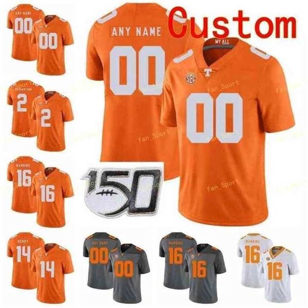 SJ NCAA College Jerseys Tennessee Voluntários 1 Jalen Hurd 1 Jason Witten 11 Henry To'o 14 Eric Berry 50 Corey Vereen Custom Football costurado