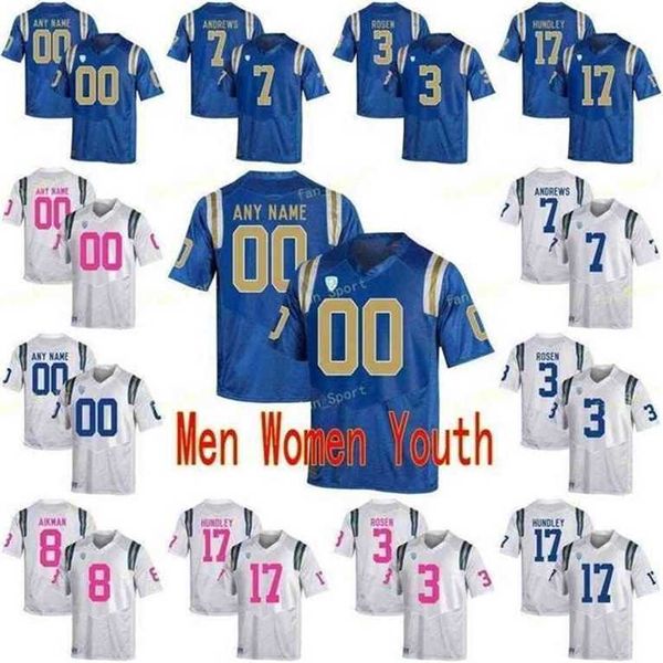 SJ NCAA College Jerseys Ucla Bruins 17 Бретт Хандли 21 Майкл Эзейки 52 Lokeni Toailoa 92 Osa Onighizuwa Custom Football Stitched