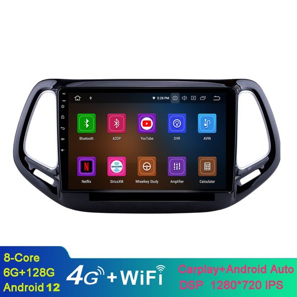 10,1 polegadas Android HD Touchscreen Video Player Multimedia Player para 2017-jeep Compass Suporte traseiro Câmera Aux DVR