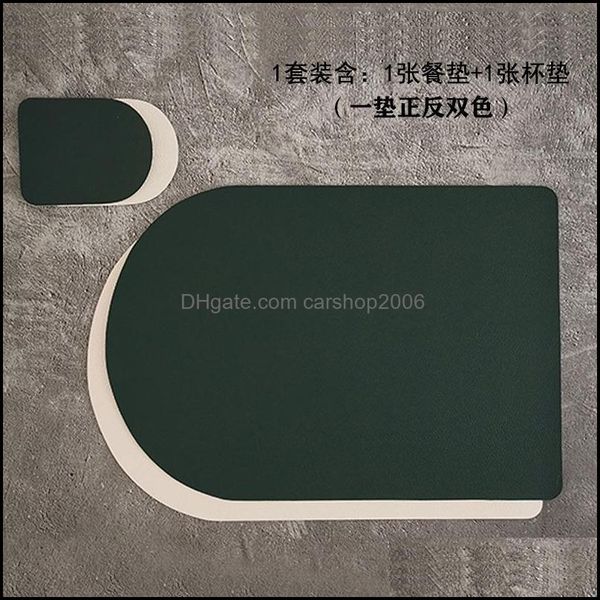 Mats Pads Double Side 2 Colour Tableware Pad Placemat Pu Leather Table Mat Heat Insation Ciotola antiscivolo Kitchen Drop Delivery 2021 Hom Dhf9R