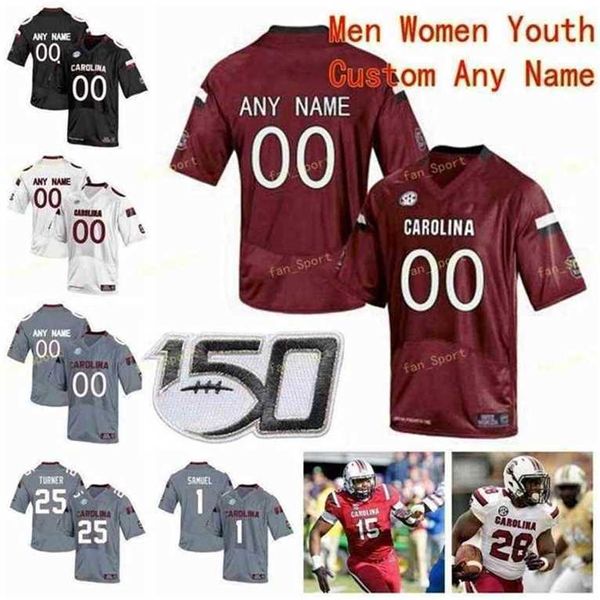 Sj NCAA College Maglie South Carolina Gamecocks 26 Zacch Pickens 3 Ryan Hilinski 33 Slade Carroll 87 Kiel Pollard Calcio personalizzato cucito