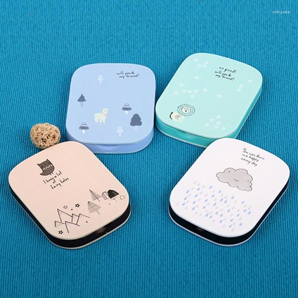 Specchi compatti CN-RUBR Mini specchio pettine set carino modello tasca trucco cosmetico per regalo Beauty Girl Portable Square Fold