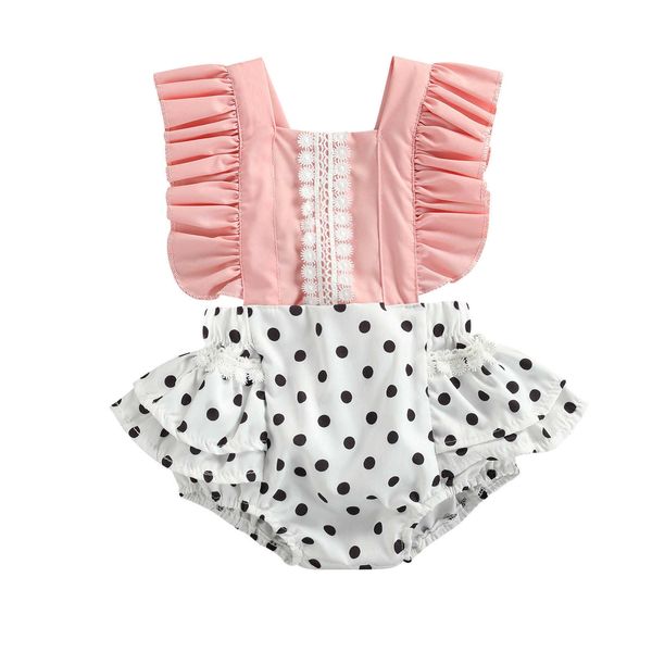 Rompers Fashion Neworn Baby Girl Одежда Ruffle Polka Dot Print Romper Romper Summer Domeveless Компания Sunsuit 024 месяца J220922