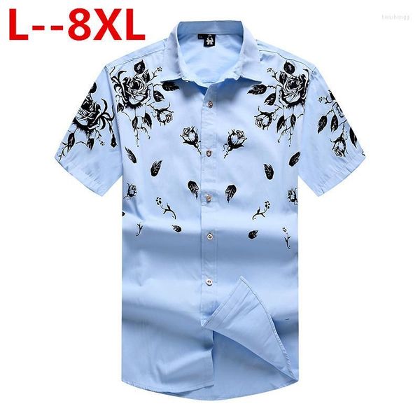 Мужские повседневные рубашки 5x мужская гавайская рубашка 2022 бренд цветочный с коротким рукавом мужское платье пляжное платье мужчина camisa maculina men's