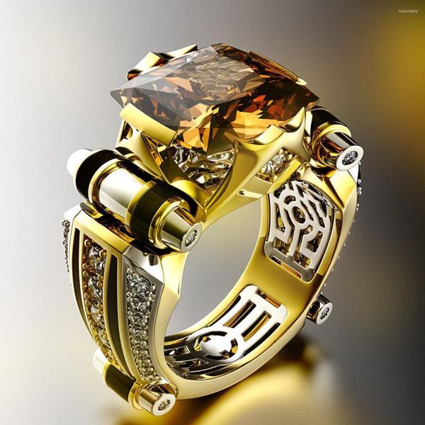 Cluster-Ringe 18 Karat Gelb/Weiß für Damen und Herren, schwarze Diamant-Hochzeitsbänder, Luxus-Mode, Vintage-Goldschmuck, Unisex