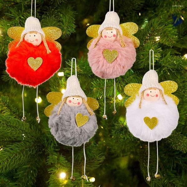 Decorazioni natalizie 1 pz Bambola Appesa Angelo Simpatiche Etichette Peluche Albero Porta Decorazione da parete Ornamenti per decorazioni per feste