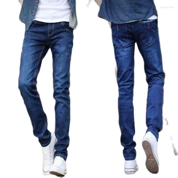 Jeans da uomo All'ingrosso da uomo 2022 Moda Casual Hip Hop Streetwear Adolescenti Studenti Uomini magri Uomini neri Slim Stretch