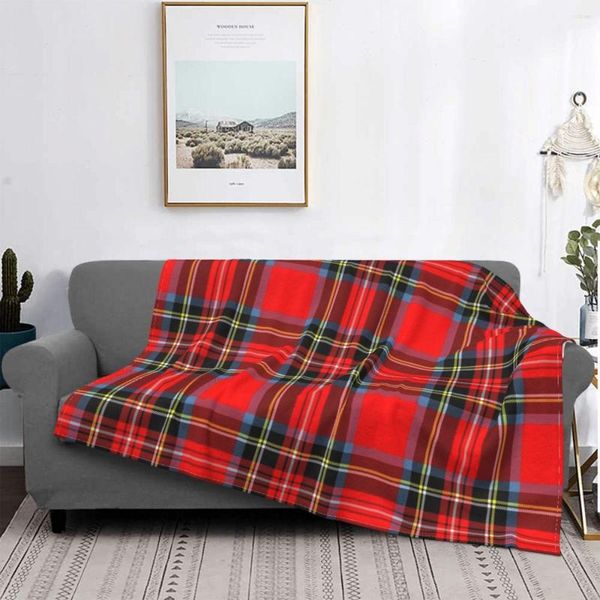 Decken Stewart Royal Moderne Decke, gestreift, kariert, Tartan-Muster, Plüsch, warm, weich, Flanell-Fleece, Überwurf für Sofa, Tagesdecke, Steppdecke