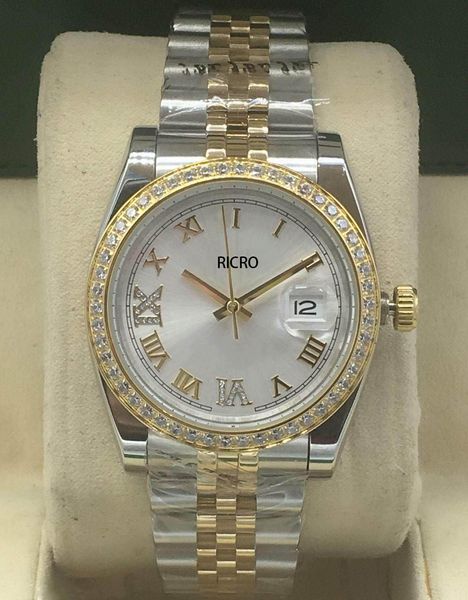 Classic Women's 36mm Diamond Watch Ladies Aço inoxidável Fuckle Roman Roman Digital Mechanical Modans Sport Wat225W