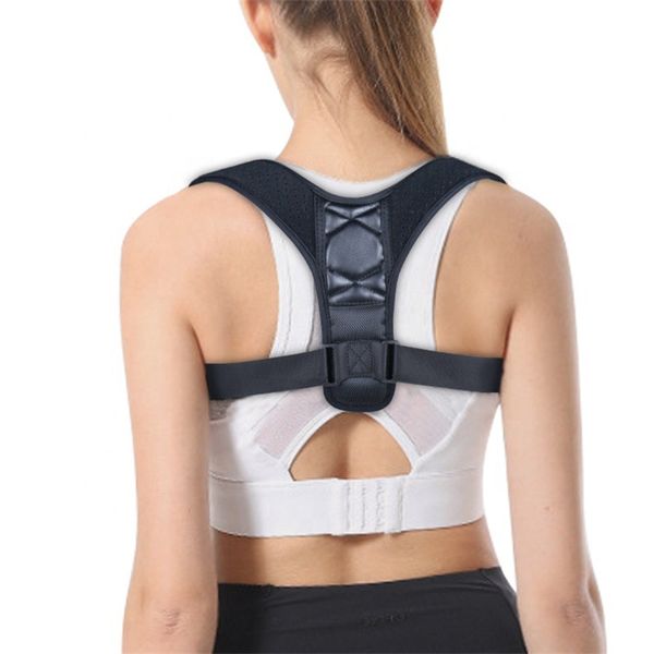 Corretor de postura ajust￡vel para homens Mulheres posturas Brace Clavicle Support Stop Sprouching e Curting Back Trainer