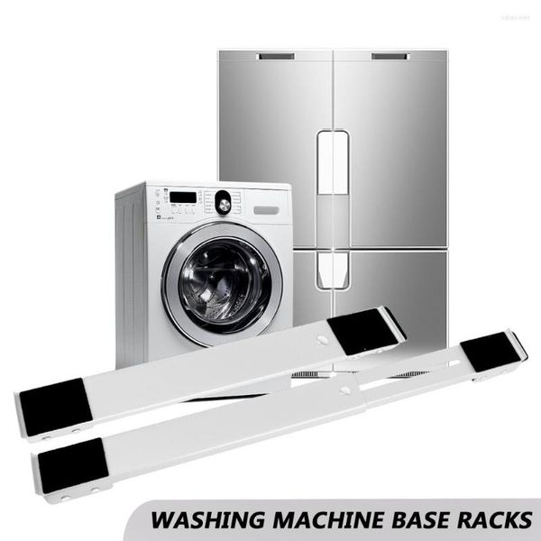 Ganchos Base de geladeira móvel Base refrigeradora Movável Multifuncional de 24 rodas Máquina de lavar máquina ajustável Stand universal secador de secador