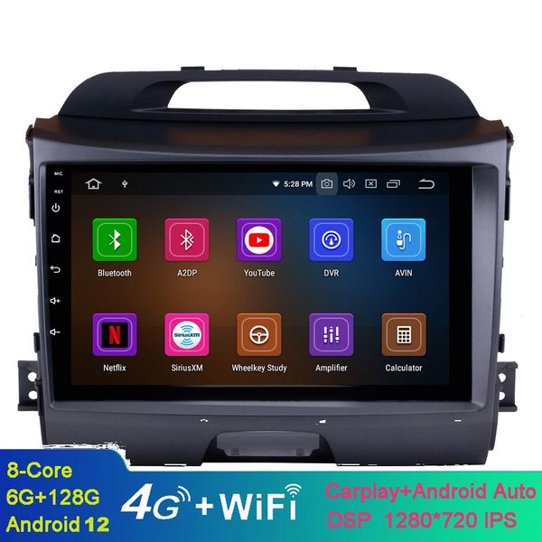 Sistema di navigazione GPS per auto con touch screen Android da 9 pollici per KIA Sportage R 2011-2015 con TPMS DVR OBD II USB