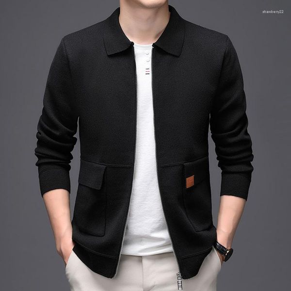 Männer Jacken Große Größe 2022 Herren Frühling Ehemann Casual Khaki Bomber Grau Mäntel Kleid Für Stout Koreanische Mode Kleidung Gestrickte Pullover