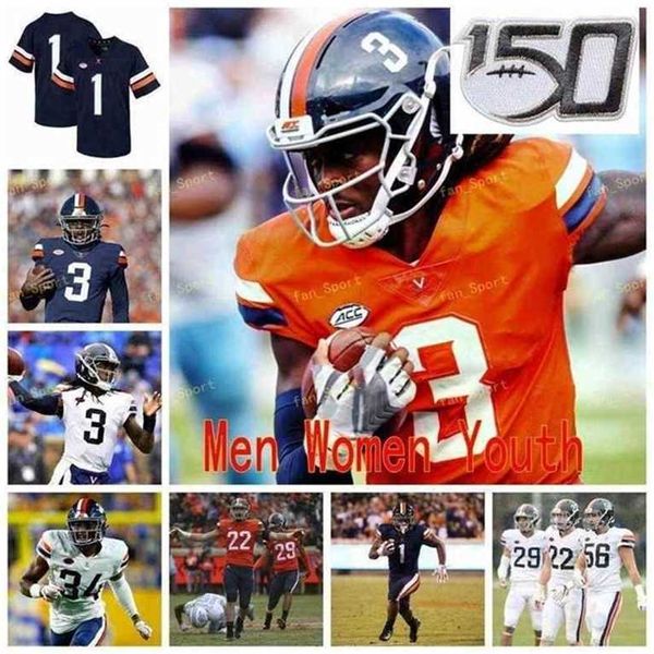 SJ NCAA College Jerseys Uva Virginia Cavaliers 34 Bryce Hall 36 Lindell Stone 4 Olamide Zaccheaus 9 Terrell Chatman Futebol Custom Stitched