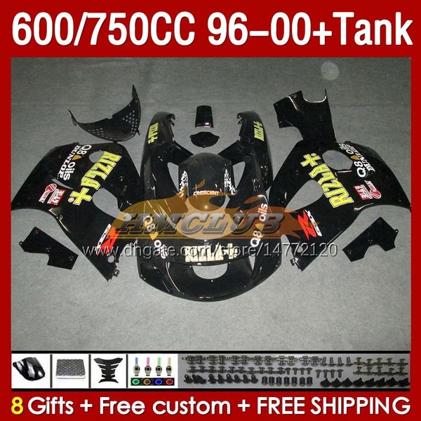 Tankverkleidungen für Suzuki SRAD GSXR600 GSXR 750 600 CC 1996–2000 156No.121 GSXR-600 GSXR750 750CC 1996 1997 1998 1999 2000 GSX-R750 600CC 96 97 98 99 00 Verkleidung schwarz glänzend