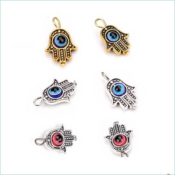 Charms 50pcs Hamsa turca Hamsa Blue Blue Mal Eye Charms Pingente para jóias Fazendo descobertas 19x12mm 206 W2 Drop Delivery 2021 Componentes DH1B8