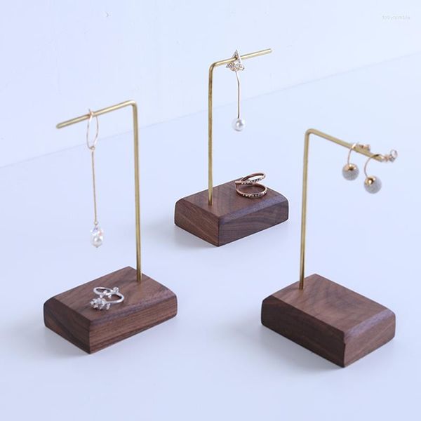 Astucci per gioielli Supporti per orecchini in legno e metallo Supporto per orecchini per bracciale Organizzatore di gioielli Vetrina per gioielli appesa