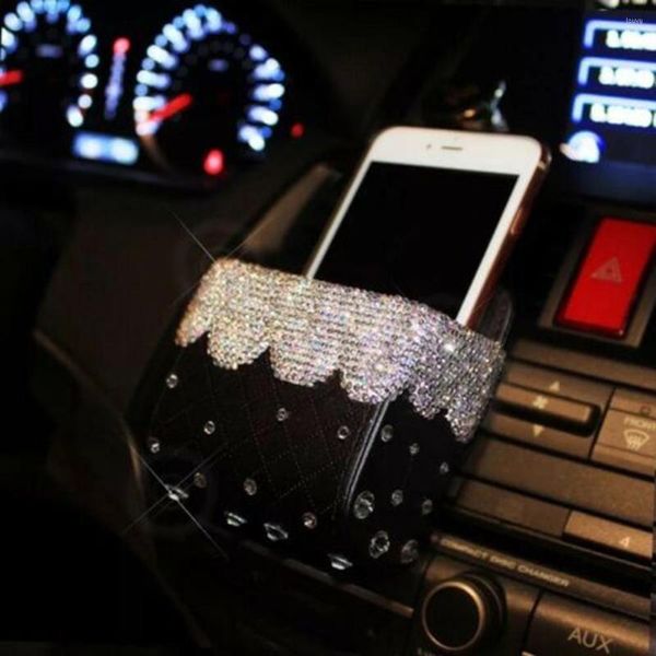 Direksiyon Simidi Kapaklar Rhinestones Araç Telefon Çantası Değiştirme Yedek Köpüklü Depolama Aksesuar