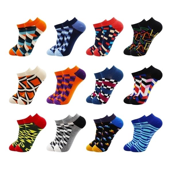 Herrensocken, 612 Paar, Neuheit, lustig, lässig, Söckchen, modisch, bunt, Harajuku, Obst, Tier, Gitter, Baumwolle, Herrensocken, Hausschuhe, 220923