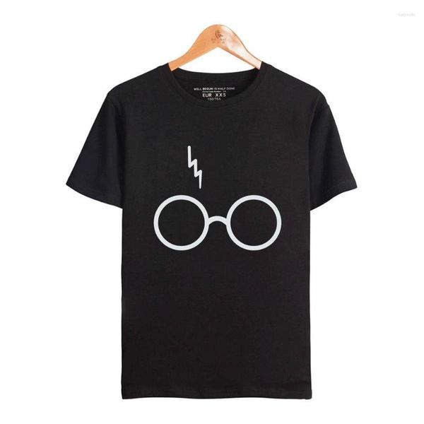 T-shirt da uomo Harrys Occhiali Camicia in cotone stampato Uomo / Donna T-shirt scuola di magia e stregoneria Moda manica corta