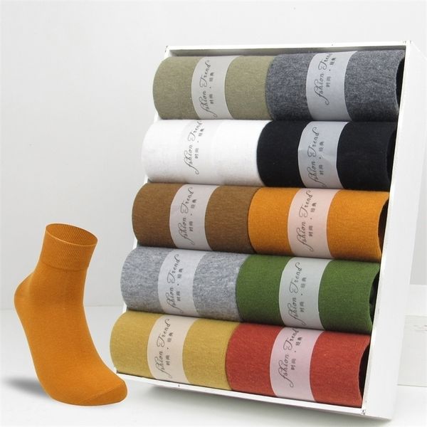 Herrensocken, 10 Paar japanische lässige Herren-Baumwollsocken, Sommer, weich, atmungsaktiv, Business-Kleid, Marke Man Happy Color Socken für Herren, Sox, Schwarz, 220923