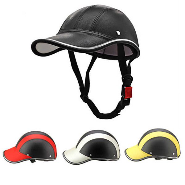 Capacetes de ciclismo Bike Leather Meio Open Face Protetive Men Women Road for MTB Skate Baseball Cap T220921