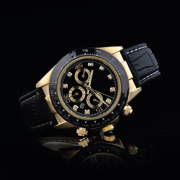 Marca clássica de luxo cinto de ouro Golden Quartz Watch Aço inoxidável Data de pulso impermeável Relógio de negócios da moda masculina AAA