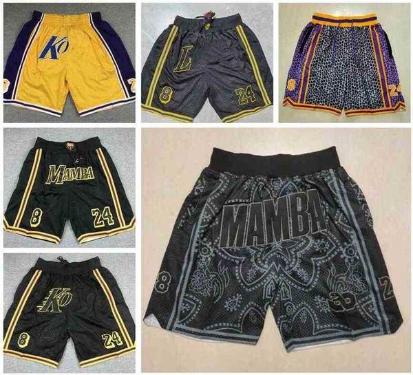 Herren-Shorts, genähte Basketball-Shorts, Mitchell und Ness Retro Just Don Shorts mit Tasche, Reißverschluss, Jogginghose, Schwarz, Mamba, 8, 24, Herrengröße S-XXXL