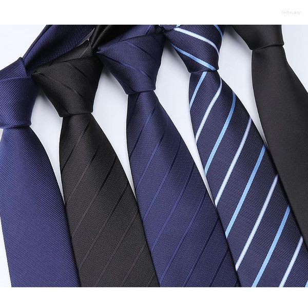 Laço lanche de alta qualidade 2022 designer moda azul escuro listrado de 8 cm de largura para homens mata de traje formal com caixa de presente