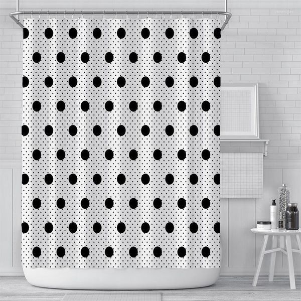 Duschvorhänge, buntes Polka-Dot-Muster, bedruckt, Designer-Badezimmervorhang, wasserdichte Dekoration mit Welle