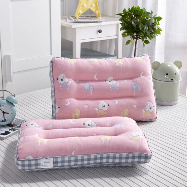 Travesseiros 6 camadas Muslina Cotton Kids Sweat Sleep Sleep Baby Macker Cushion for Neck Support Child Criança 220924