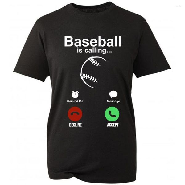 Herren T-Shirts Lustiger Baseball nennt Sportbaumwäsche Streetwear Kurzarm Harajuku übergroße Vater Geschenk T-Shirt Herren Kleidung