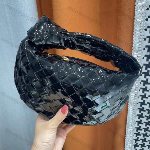 10A Top Tier Mirror Quality Mini Jodie Bag Luxury Digners Womens Real Patent Leather Black Purse Triangle Zipper Handbag Classic Lamb Hobo Box Shopping BagV8BH