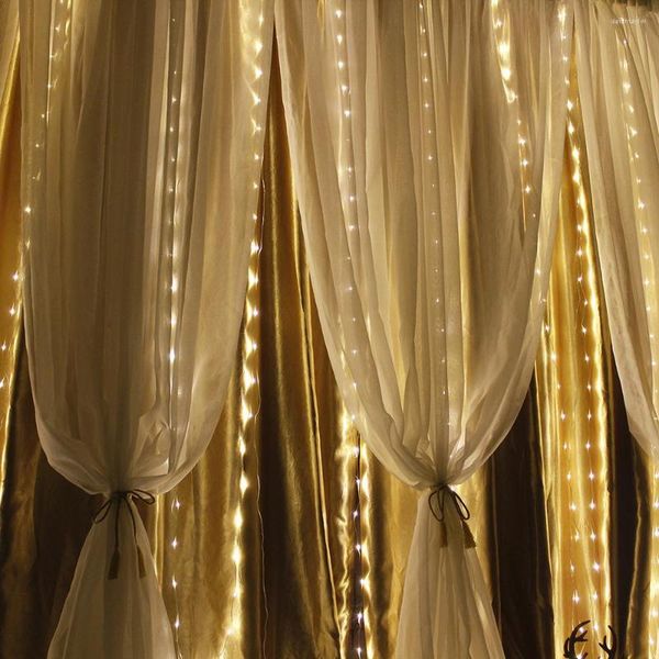 Strings Window Curtain Lights LED Luz ao ar livre 300 iCicle Christmas Segurança remota sem fio para decoração de festa de casamento em casa