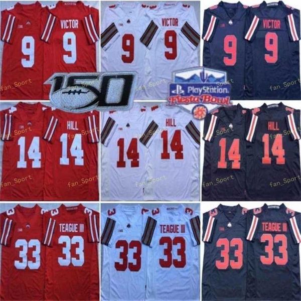 NCAA Ohio State Buckeyes Football College 9 Binjimen Victor Jersey 33 Master Teague III 14 KJ Hill 2 Chase Young Fiesta Bowl 150th