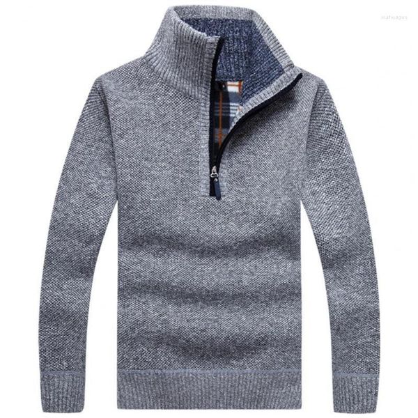 T-shirt da uomo T-shirt da uomo Pullover da uomo Addensare Mezza zip Autunno Inverno Colletto alla coreana Cappotto maglione caldo felpato per l'uso quotidiano